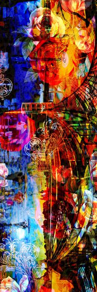 长巾花卉印花华亿平台图片