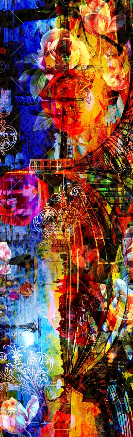 长巾花卉印花华亿平台图片