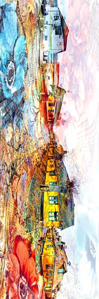 长巾花卉印花华亿平台图片