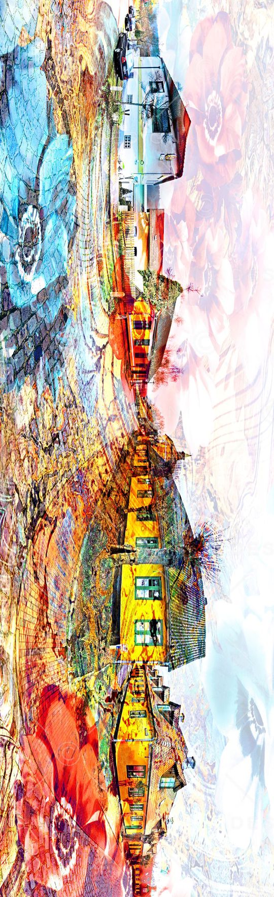 长巾花卉印花华亿平台图片