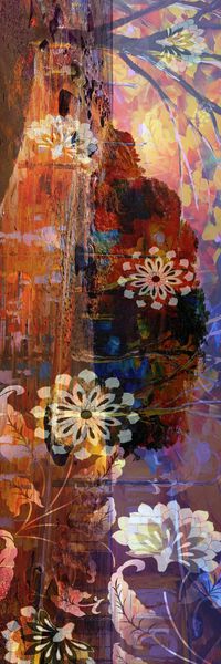 长巾花卉印花华亿平台图片