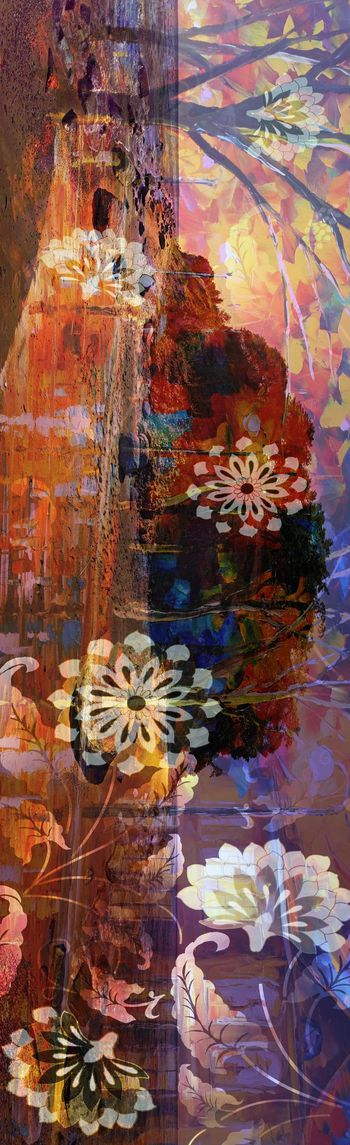 长巾花卉印花华亿平台图片