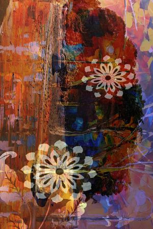 长巾花卉印花华亿平台图片