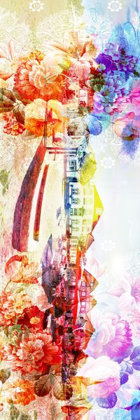 长巾花卉印花华亿平台图片