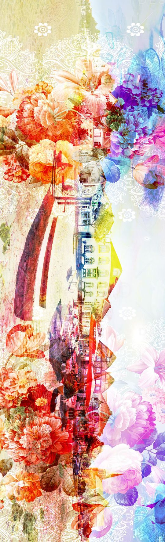 长巾花卉印花华亿平台图片