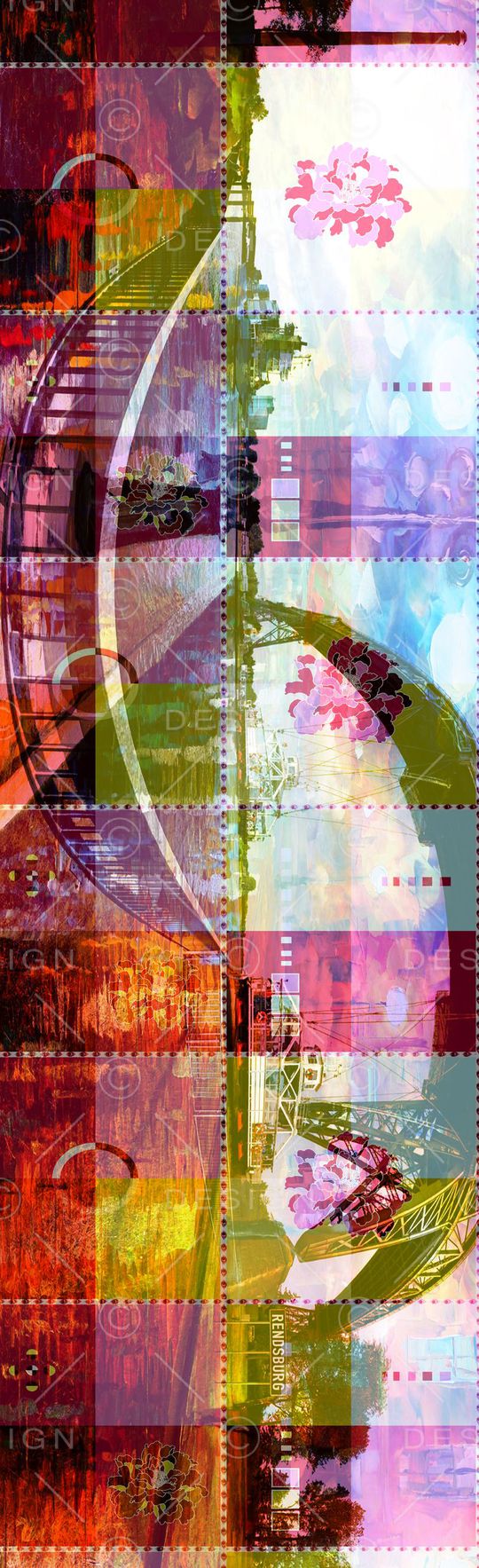 长巾花卉印花华亿平台图片