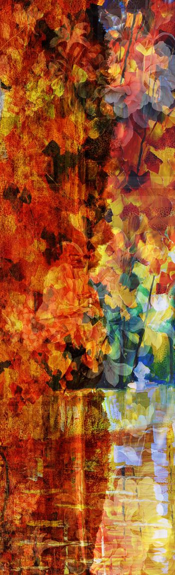 长巾花卉印花华亿平台图片