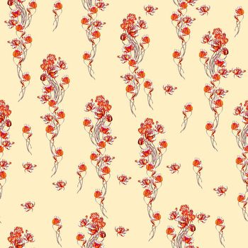 643325-油画黄花红