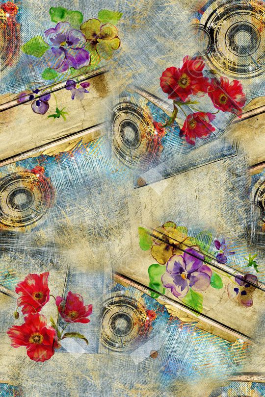 牛仔纹印花华亿平台图片