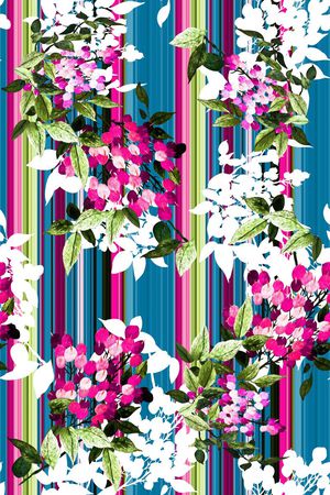 抽象手绘满版刺绣印花华亿平台图片