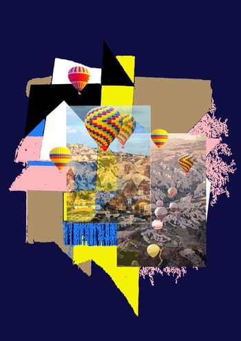 热气球。风景印花华亿平台图片