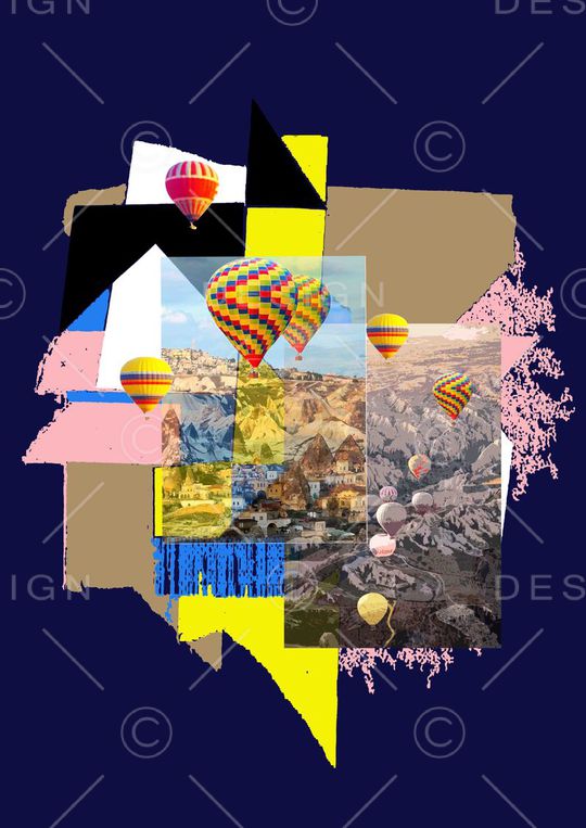 热气球。风景印花华亿平台图片