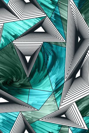 几何抽象印花华亿平台图片