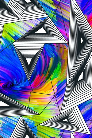 几何抽象印花华亿平台图片