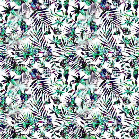 热带风。热带风植物印花华亿平台图片