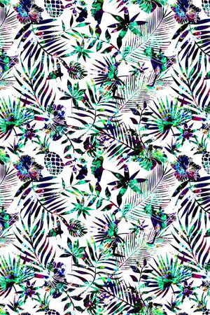 热带风。热带风植物印花华亿平台图片