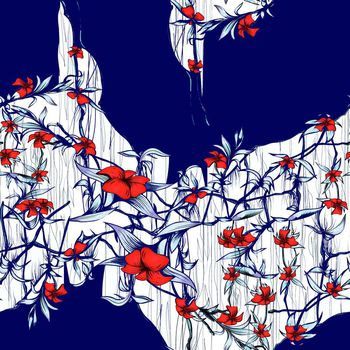 644019-花卉树根蓝