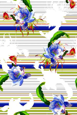 抽象手绘满版花卉印花华亿平台图片