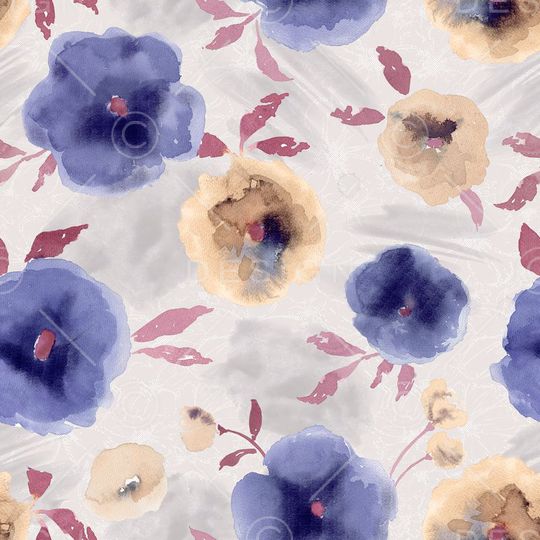 手绘花印花华亿平台图片