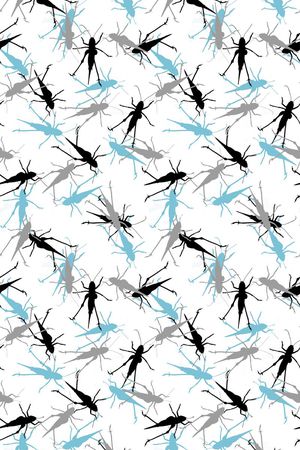 昆虫剪影印花华亿平台图片