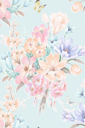 手绘花印花华亿平台图片