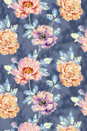 手绘花印花华亿平台图片