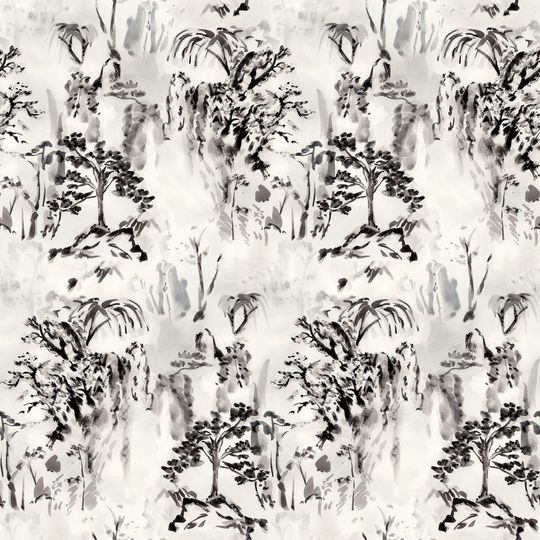 水墨风景印花华亿平台图片