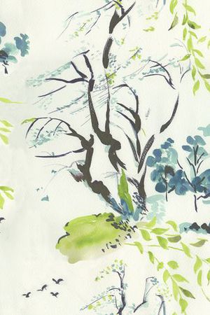 手绘风景印花华亿平台图片