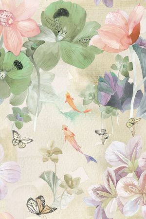 水墨风景印花华亿平台图片