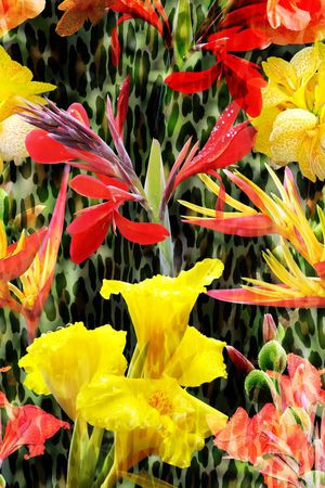 豹纹花卉印花华亿平台图片