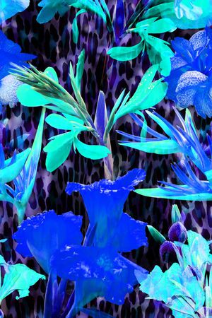 豹纹花卉印花华亿平台图片