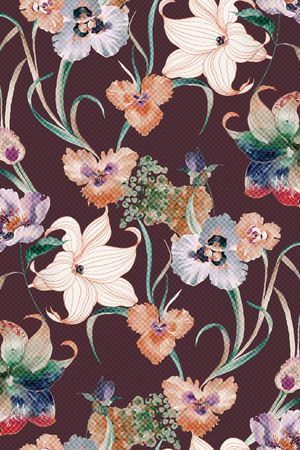 手绘花印花华亿平台图片