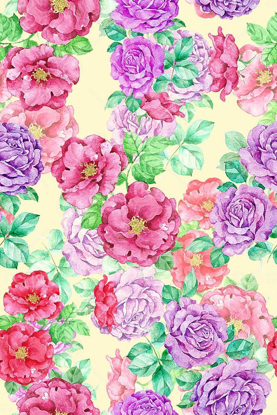 时尚抽象水彩花卉数码印花印花华亿平台图片