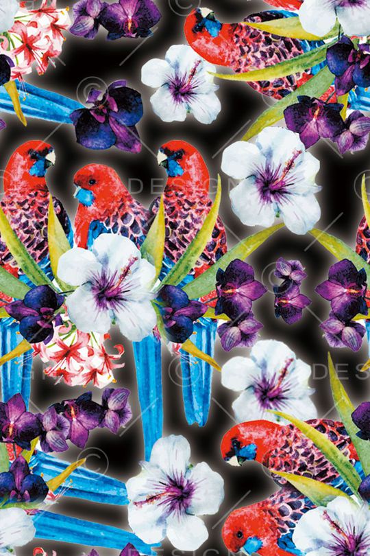 花鸟花卉印花华亿平台图片