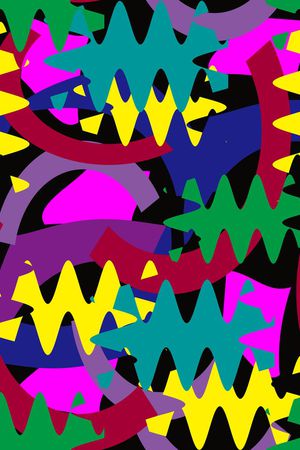 手绘、抽象、几何印花华亿平台图片