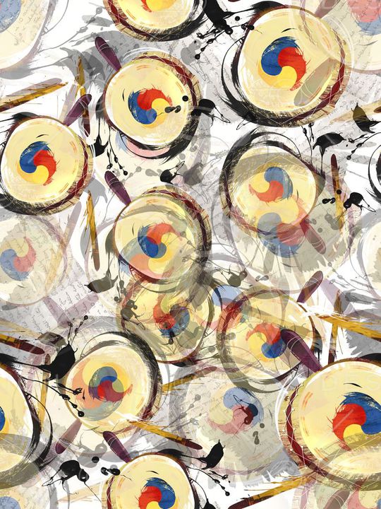 手绘、文字、鼓印花华亿平台图片