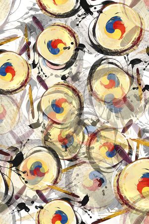 手绘、文字、鼓印花华亿平台图片