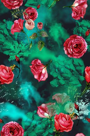 玫瑰印花华亿平台图片