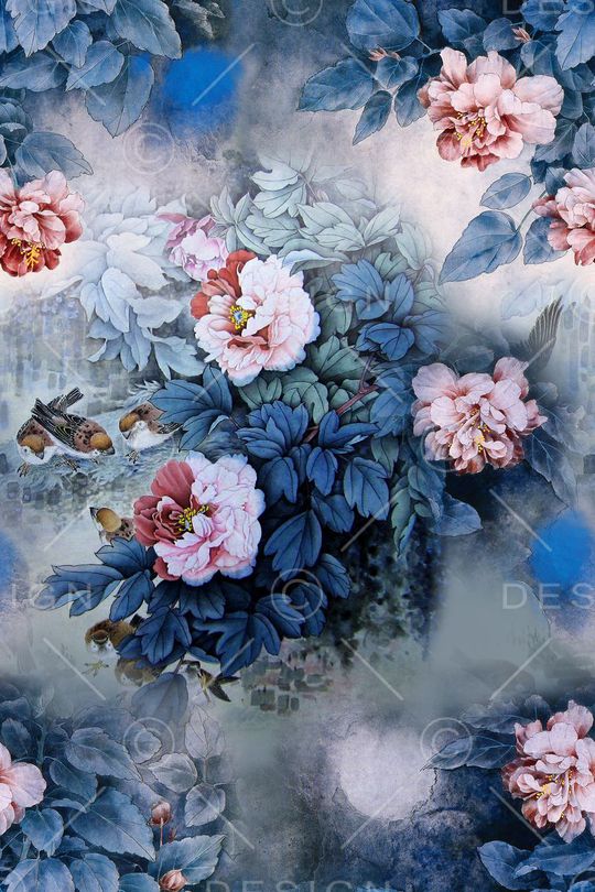 花卉印花华亿平台图片