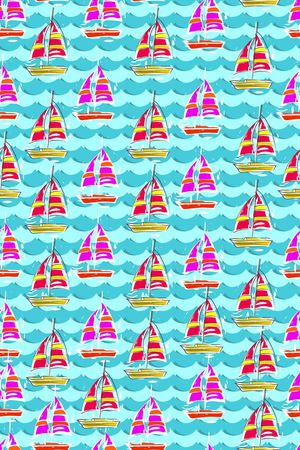 海洋帆船印花华亿平台图片