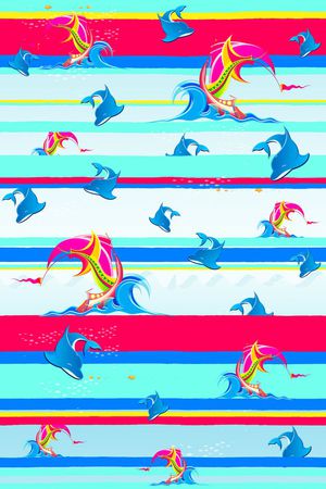 海洋帆船印花华亿平台图片