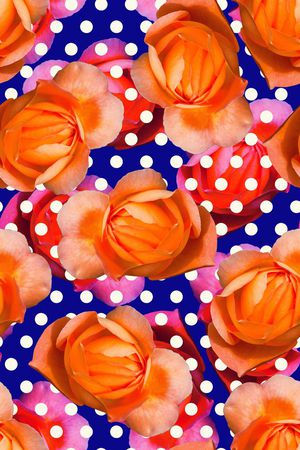 时尚抽象波点花卉数码印花印花华亿平台图片