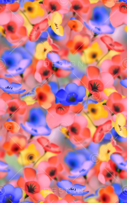 朦胧花卉印花华亿平台图片