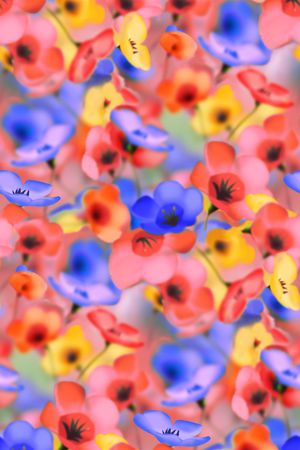 朦胧花卉印花华亿平台图片