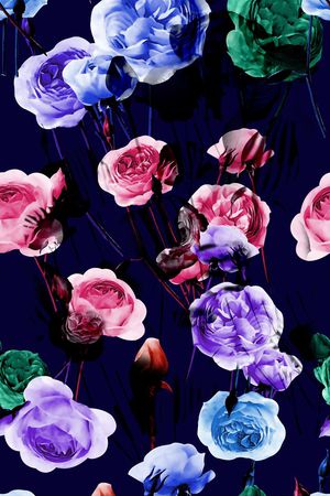 玫瑰花印花华亿平台图片