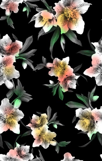 645222-复古女装写实花卉