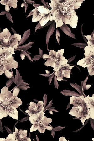 纹理手绘花卉印花华亿平台图片