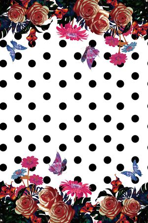 几何格子波点花卉蝴蝶玫瑰菊花印花华亿平台图片