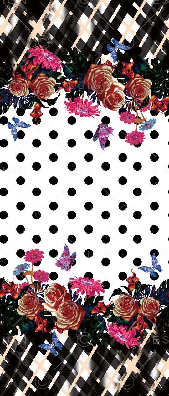 几何格子波点花卉蝴蝶玫瑰菊花印花华亿平台图片