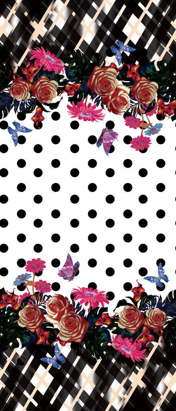 645349-波点格子花卉